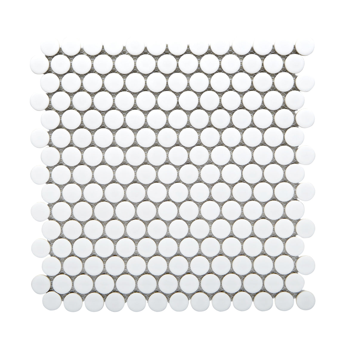 Penny Round Polished White Porcelain Mosaic - Marble Barn