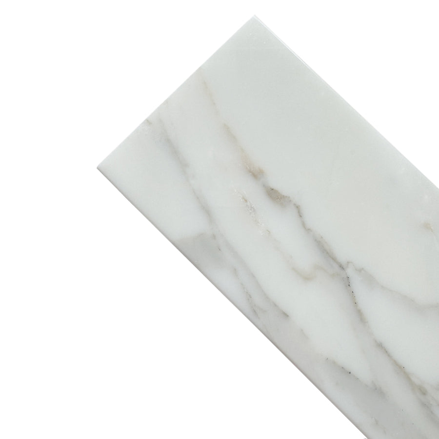 Custom Length Cut From 4x60 Calacatta Gold Marble Thresholds Door Saddles Window Sills Shower Curbs Standard Bevel Polished - Marble Barn