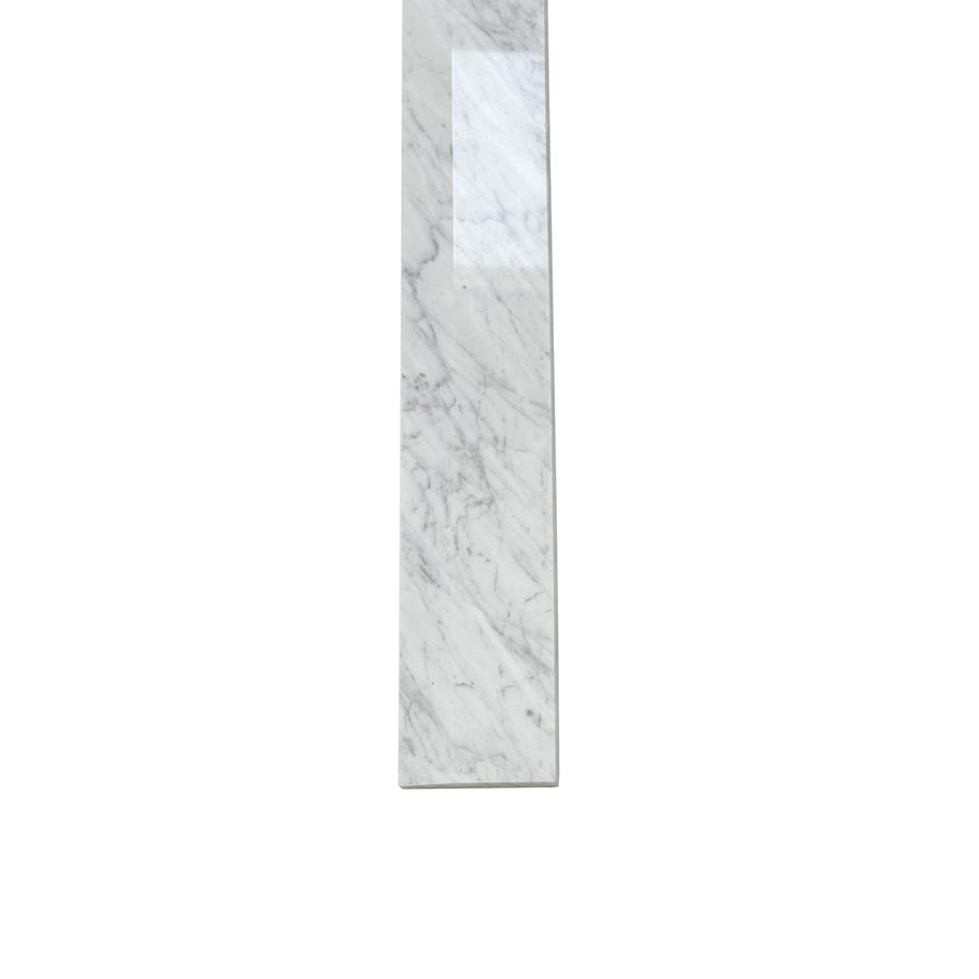 Custom Length Cut From 6x60 White Carrara Marble Thresholds Door Saddles Window Sills Shower Curbs Single Hollywood Bevel Polished - Marble Barn