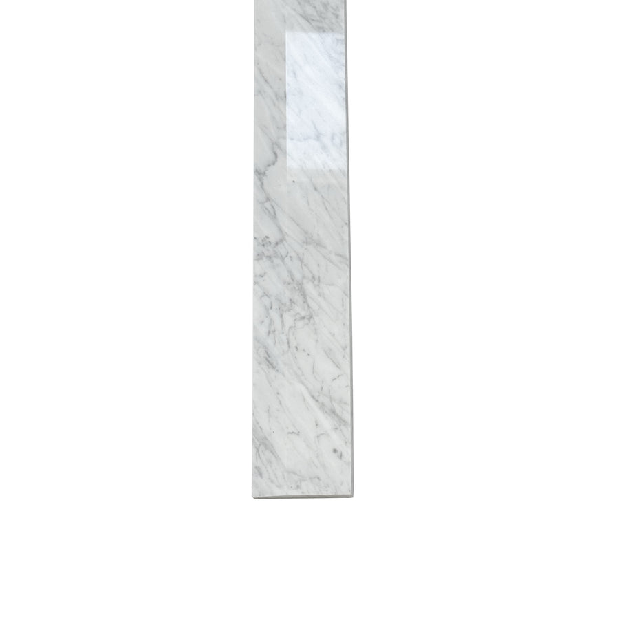 Custom Length Cut From 4x60 White Carrara Marble Thresholds Door Saddles Window Sills Shower Curbs Single Hollywood Bevel Polished - Marble Barn