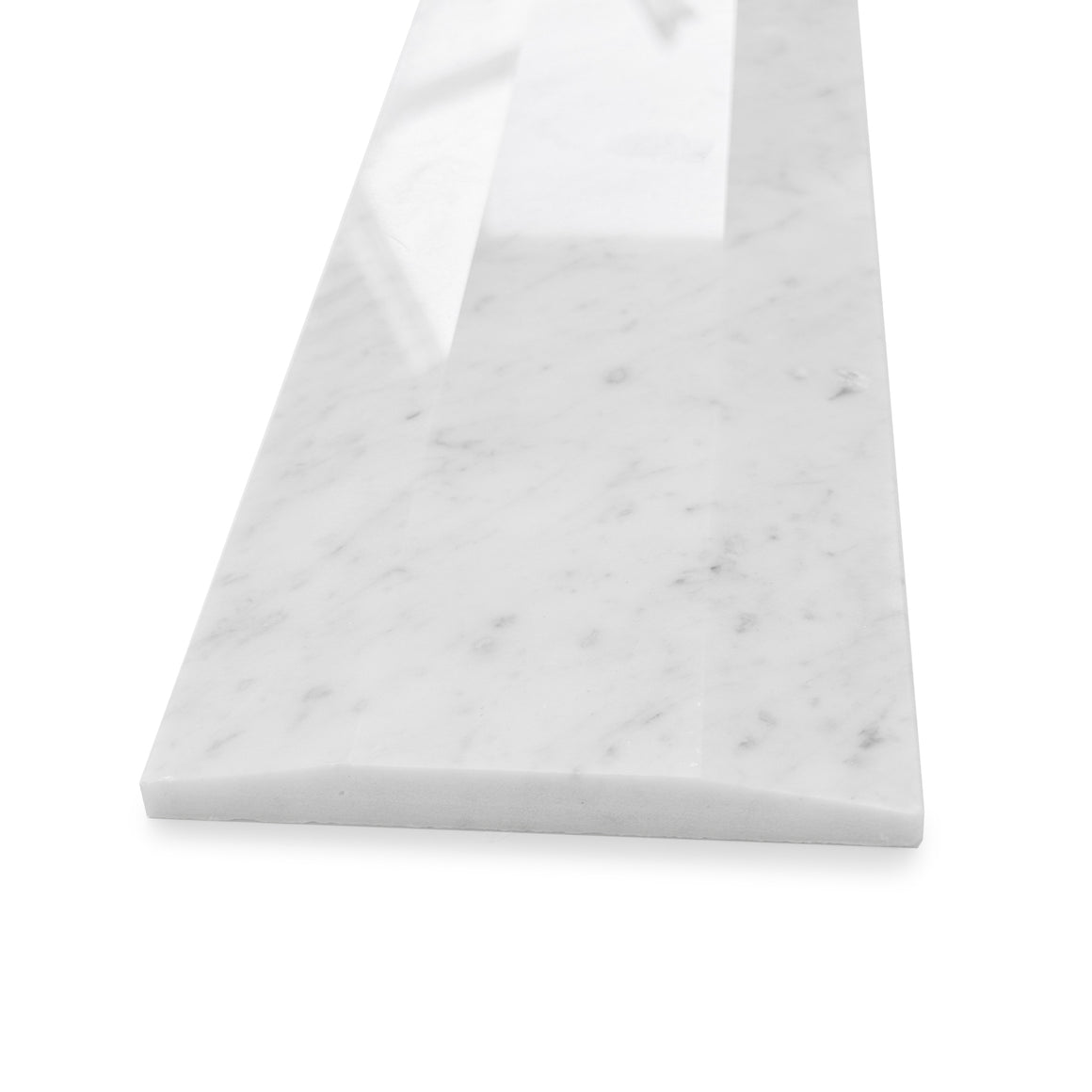 Custom Length Cut From 5x60 White Carrara Marble Thresholds Door Saddles Window Sills Shower Curbs Double Hollywood Bevel Polished - Marble Barn