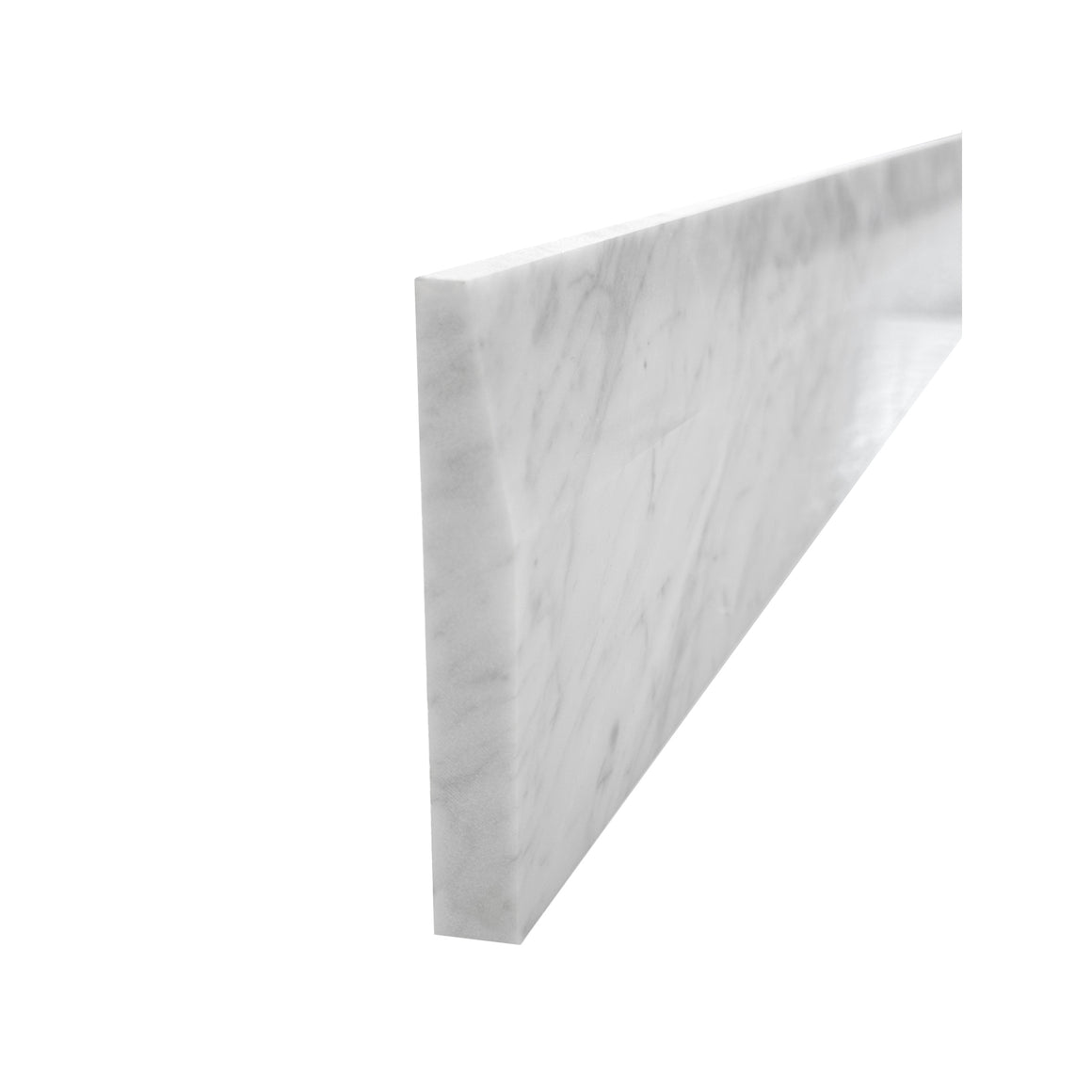 Custom Length Cut From 4x60 White Carrara Marble Thresholds Door Saddles Window Sills Shower Curbs Single Hollywood Bevel Polished - Marble Barn