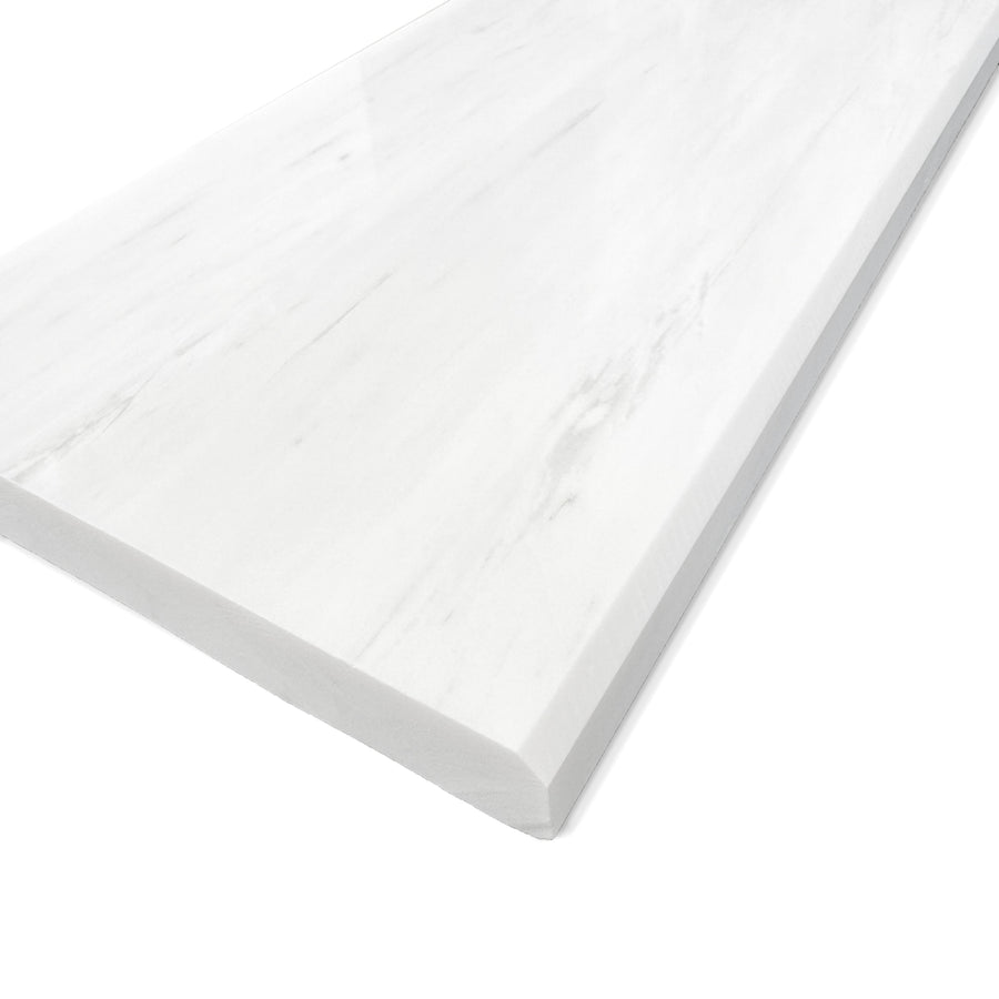 Custom Length Cut From 5x60 Dolomite Marble Thresholds Door Saddles Window Sills Shower Curbs Standard Bevel Polished - Marble Barn