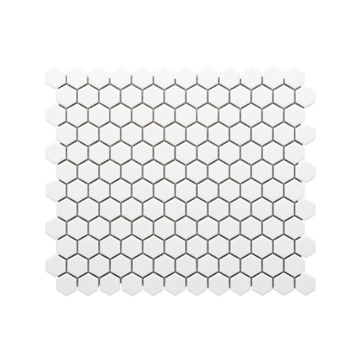 1" Hexagon Polished White Porcelain Mosaic - Marble Barn