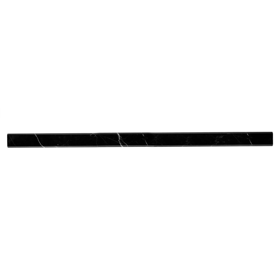 Custom Length 2x36 Black Marble White Vein Thresholds Saddles Window Sills Marble Engineered Stone Standard Bevel Polished - Marble Barn